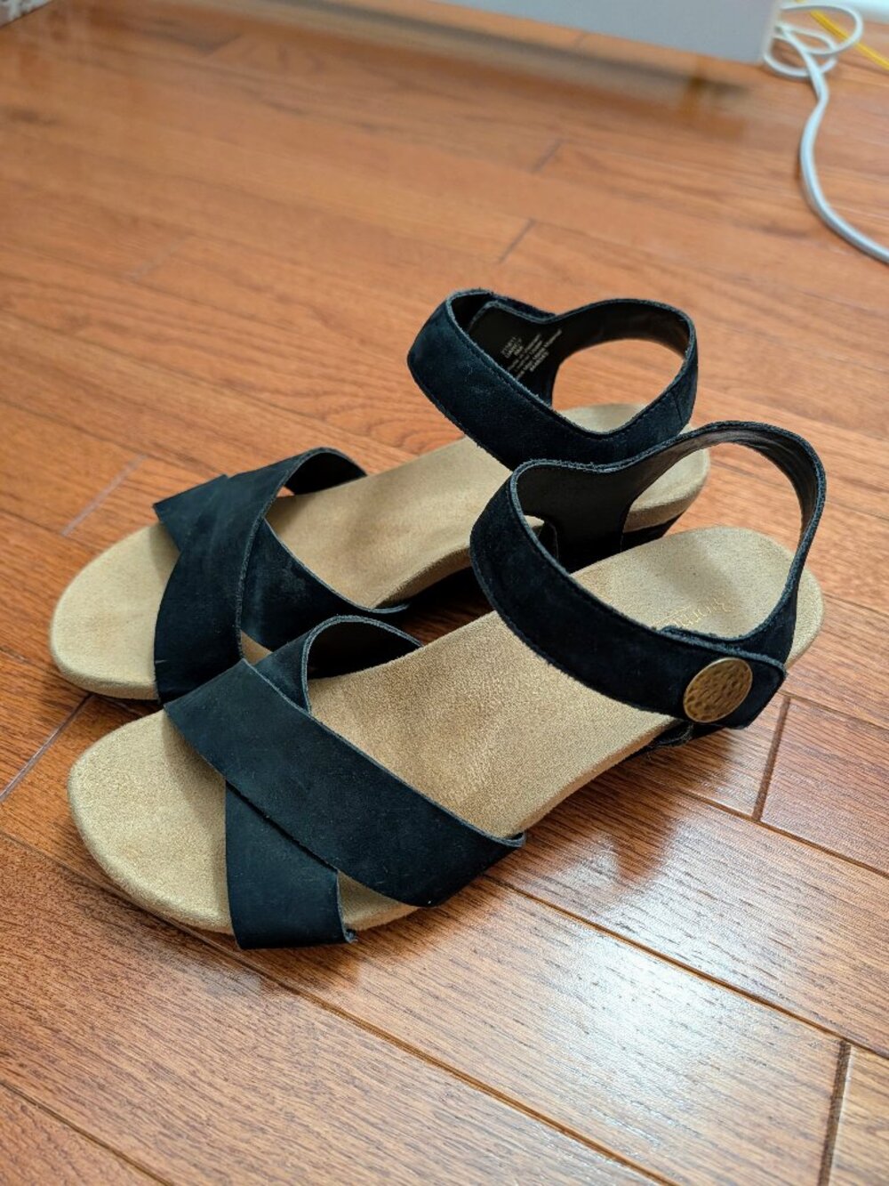 Bjorndal - Darcy Black Leather Wedge Sandals - 8